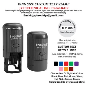 Trodat 46119 Round Rubber Self Inking Stamp 2 Lines Text and Date - Picture 1 of 9