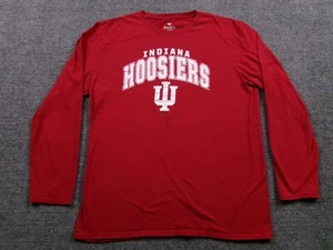 Indiana Hoosiers Shirt Mens Large Red Fanatics Long Sleeve NCAA Basketball - Picture 1 of 9