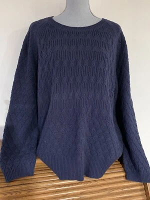 Suéter feminino Preswick & Moore de malha azul tamanho 3X varejo $54 - Imagem 1 de 4