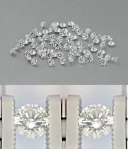Loose CVD Lab-Grown Diamond 5.00 mm Round D to F- IF Certified Diamond 2 Pcs - Picture 1 of 5