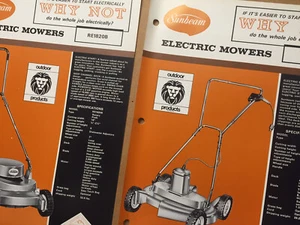 Vtg Sunbeam Catalog Inserts 1968 RE1820B RE18TP Electric Mowers Brochures - Picture 1 of 1