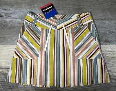 DE COLECCIÓN PATAGONIA Netty Falda de Senderismo Mujeres 8 Cordones Rayas Ajustado Sobre la Rodilla Foto 1 de 4