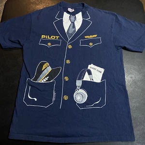 Adult Large Vintage Single Stitch Athletic Supporter Brand Pilot T-Shirt Blue L - Picture 1 of 13