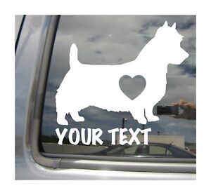 Australian Terrier Dog Heart Love Acd - Custom Text - Vinyl Decal Sticker 01114