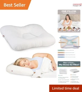 Tri-Core Cervical Support Pillow Firm Full Size Pain Relief for Sleepers - Picture 1 of 11
