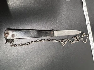 VINTAGE WWII "GERMANY" SINGLE BLADE KNIFE WITH CHAIN - Picture 1 of 10
