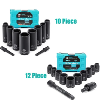 DURATECH 10 PCS 3/8 Inch/12PCS 1/2 Inch Drive Impact Socket Set In Metric Size - Image 1 of 4