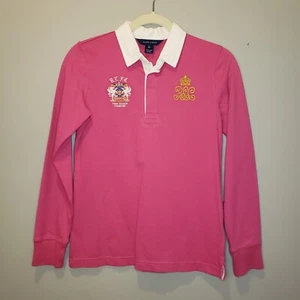 Ralph Lauren Rugby Y2K Shirt Girls XL 16 Pink Crest Logo #15 Number - Picture 1 of 5