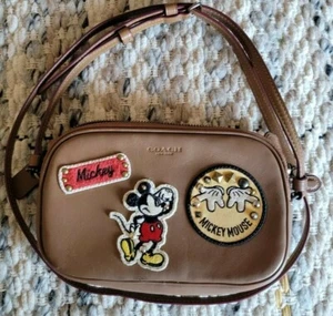 CROSSBODY POUCH IN GLOVE CALF LEATHER WITH MICKEY PATCHES (COACH F59532) - Picture 1 of 8