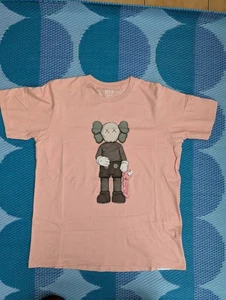 KAWS x Uniqlo Companion Neck Tee Mens Large Pink Very Good Condition - Picture 1 of 5