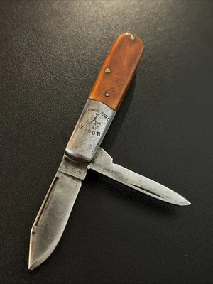 🦚Carry This Navaja de Bolsillo Vintage BOKER TREE BRAND Orange Bone Barlow Jack Foto 1 de 4