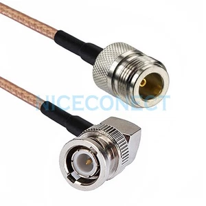 BNC Wtyczka męska Kąt prosty do N Gniazdo Antena jack RF Pigtail RG316 Kabel koncentryczny - Zdjęcie 1 z 3