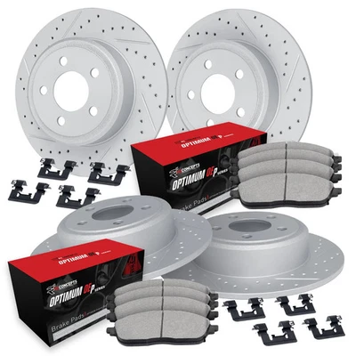 For Lexus GS300 93-97 Drilled & Slotted Front & Rear Brake Kit w Optimum Pads - Изображение 1 из 2
