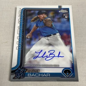 2025 Topps Chrome Lake Bachar RC Auto #RA-LB Rookie Autograph Miami Marlins - Picture 1 of 10