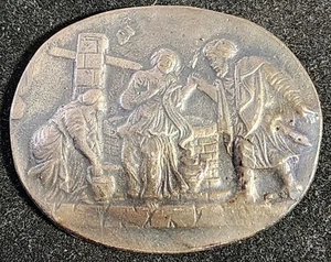 Relief Sculpture Plaque Woman Drawing Water From Well. Our B1974 - Picture 1 of 4