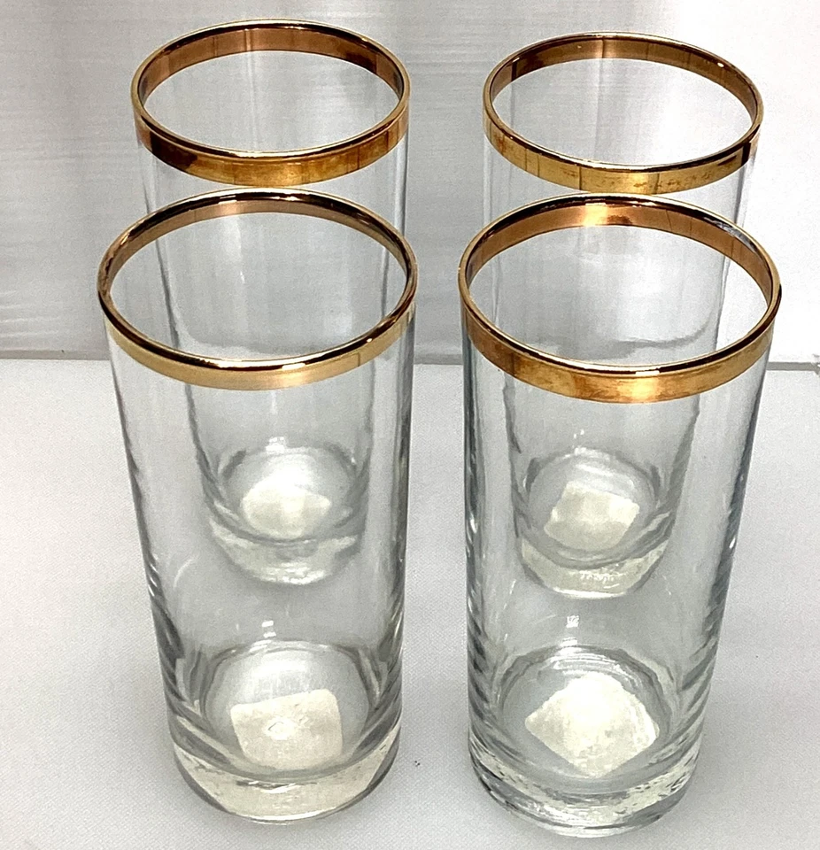 Juego de vasos de cristal checo con borde dorado de anclaje de colección 4 barras vajilla de boda Foto 1 de 4