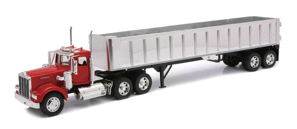 Camión de volteo New-Ray Kenworth W900 sin marco, rojo, escala 1:32 Foto 1 de 2