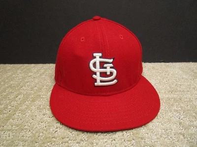 St. Louis Cardinals Fitted Cap Hat Adult Red 7 5/8 Baseball MLB New Era Block - Image 1 of 4