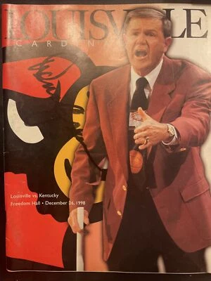 Denny Crum Signed Autograph Louisville Cardinals Programs 5 W/Crum 7 Total UofL - Image 1 of 4