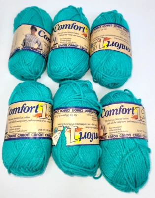 6 madejas vintage confort 12 hilo de tejer - 50 gramos cada una - jade / aguamarina oscura Foto 1 de 4