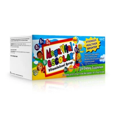 MEGAVITAL ESCOLAR VITAMINAZED SYRUP X 21 VIALS - Image 1 of 2
