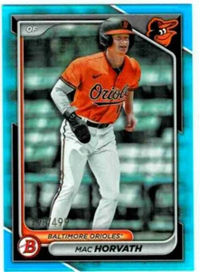 2024 Bowman Baseball Sky Blue Parallel Mac Horvath #d198/499 #BP-6 Orioles - Bild 1 von 1