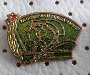 Titos Pioniere "Für die Heimat mit Tito vorwärts" 1942/1982 Jugoslawien Pin - Bild 1 von 1