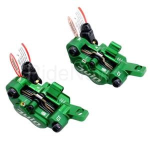 Juego de frenos de disco JUIN GTP 4 pistones ultraligero hidráulico de carretera/CX para bicicleta pinza verde - Imagen 1 de 9