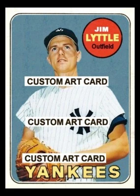 Jim Lyttle New York Yankees 1969 Style Custom Baseball Art Card - Image 1 of 2
