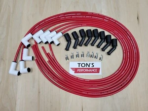 Ton's Spark Plug Wires CERAMIC UNIVERSAL LENGTH 90° boot LS 4.8 5.3 6.0 Red - Picture 1 of 2