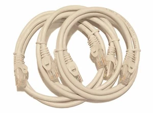 (3) Paquete de 3 pies blancos sin enganches Cat6 Cat 6 cables de conexión de cable Ethernet UTP RJ45 - Imagen 1 de 3