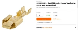 Delphi Packard 02962508 Gm 56 Series Female Terminal 20-18 AWG (Pkg Of 25) - Picture 1 of 6