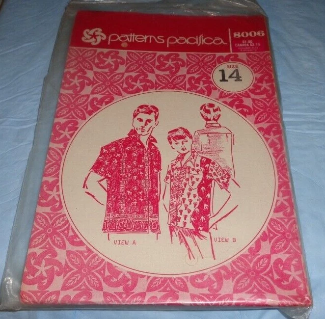 VINTAGE PATTERNS PACIFICA 8006 ~ BOYS HAWAIIAN SHIRTS ~ SIZE 14 *UNCUT - Image 1 of 1