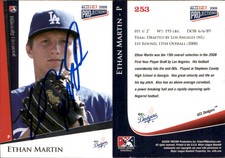 Ethan Martin Signed 2009 TriStar PROjections #253 Card GCL Dodgers Auto AU