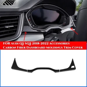 FOR Audi Q5 Q5L 2018-2021 Accessories Carbon Fiber Dashboard Moldings Trim Cover - Bild 1 von 6