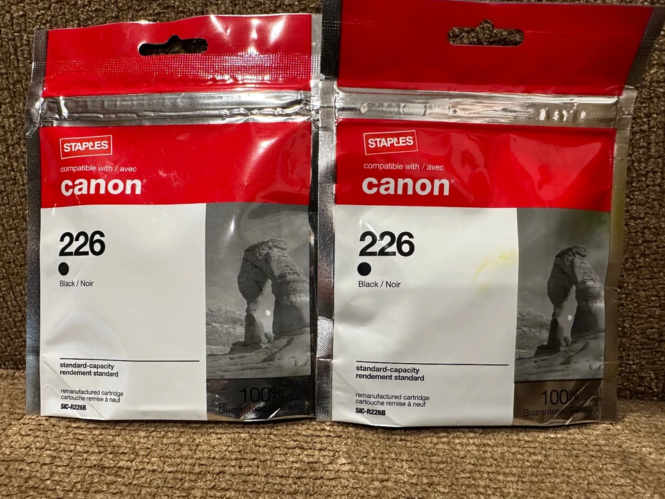 2 packs Canon Pixma 226 BK Black Ink Cartridge CLI-226 - Image 1 of 2