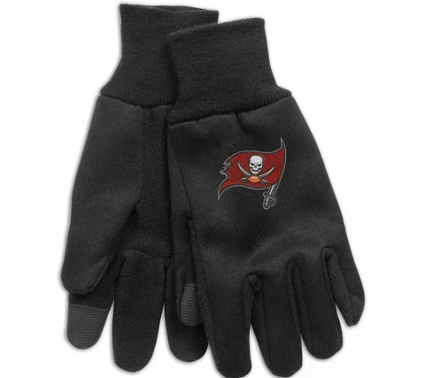 New Men's Adult NFL Tampa Bay Buccaneers  Embroidered Technology Gloves OSFM Cover