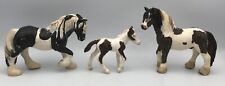 Schleich Draft Horse TINKER FAMILY Pinto Stallion, Mare & Foal Figures Retired