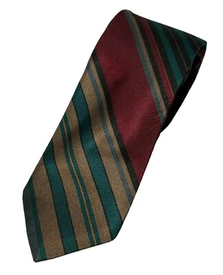 Corbata eléctrica vintage Neiman Marcus roja, verde/negra/rayas diagonales - Inglaterra Foto 1 de 4