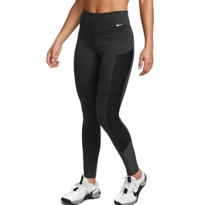 Nike Women`s Mid-rise Therma Fit Leggings/Tights Grey/Black RRP £55 DQ6271-070 - Picture 1 of 6