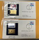 1989 Tennesse & Kentucky Stamp First Day Covers with 22K Gold Replicas