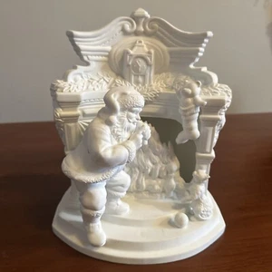 Dept 56 Winter Silhouette Santa Filling The Stockings White Porcelain #78573 - Picture 1 of 8