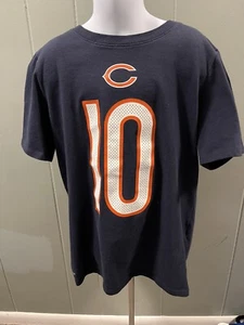Nike Dri Fit kids M Blue NFL Chicago Bears Cotton Polyester #10 Trubisky Shirt - Picture 1 of 4