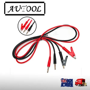 Extension Test Leads for Multimeter banana plug Clips alligator 1 Meter soft AU - Imagen 1 de 3