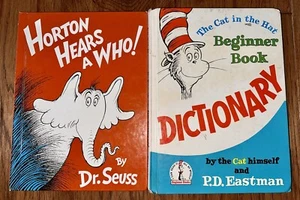 VTG Dr. Seuss DICTIONARY 1964 Beginner Book HORTON HEARS A WHO 1982 LOT - Picture 1 of 12
