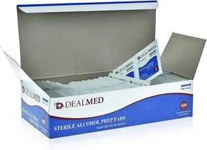 Almohadillas de preparación de alcohol estériles Dealmed toallitas antisépticas sin látex medianas 400 unidades - Imagen 1 de 6