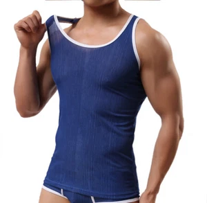 Men's Summer Lightweight Casual Tank Tops Sleeveless Sports Vest Cool Undershirt - Picture 1 of 5