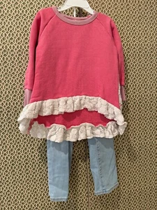 Persnickety Girl's Top Size 5 Lace Back & Old Navy Boot Cut Jeans - Picture 1 of 4