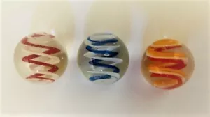 Sammlung von 3 x ""Spiralen"" handgefertigten Glasmarmor 22 mm - Bild 1 von 1