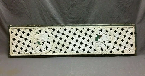 Antique Cast Iron Rose Fireplace Window Vent Grill 12x46 Old Grate VTG 300-22B Cover